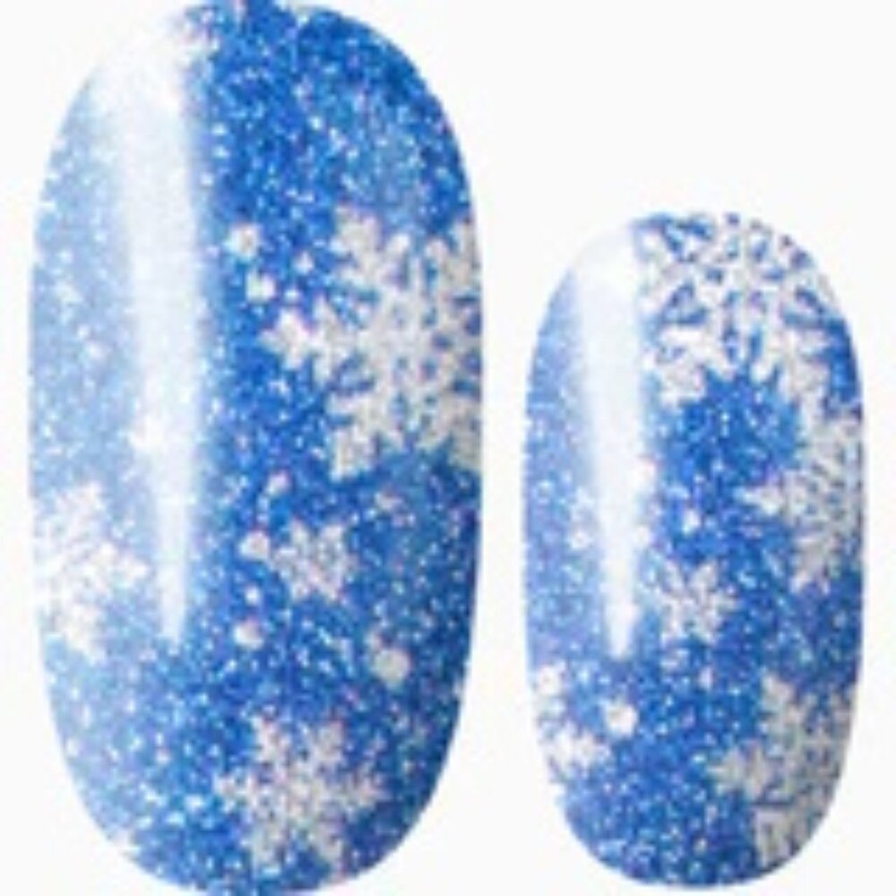 3 For 15 - LILY & FOX - SNOW - BLUE GLITTER Holiday Nail Stickers Wraps Strips